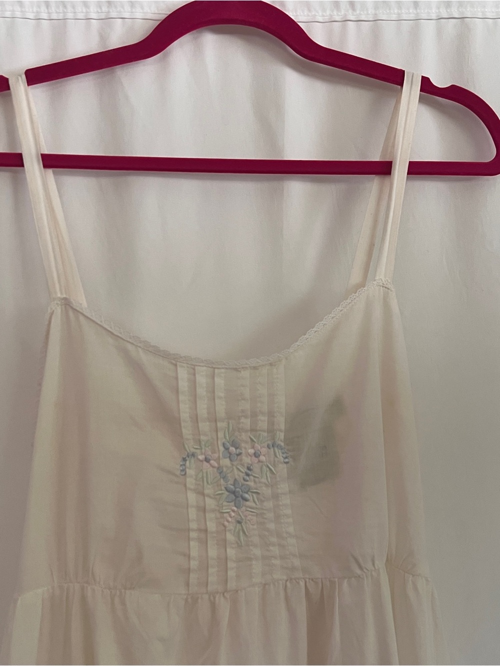 Laura Ashley Vintage White Cotton Ruffle Hem Midi Slip Dress - Picture 5 of 9